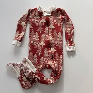 Burts Bees Holiday Baby Footed Pajamas Zip Sleeper Christmas 18mo Organic Cotton